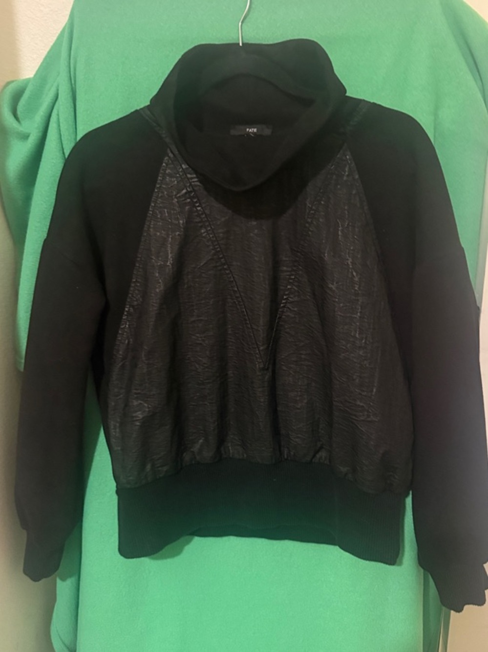 Fate Black Textured Cowl Neck Sweater